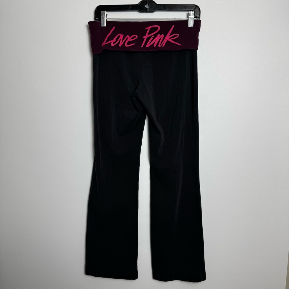 PINK Victoria's Secret Black Pants with Pink Logo - Picture 1 of 6